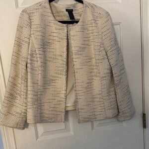 Ann Taylor Ivory and Black Striped Blazer